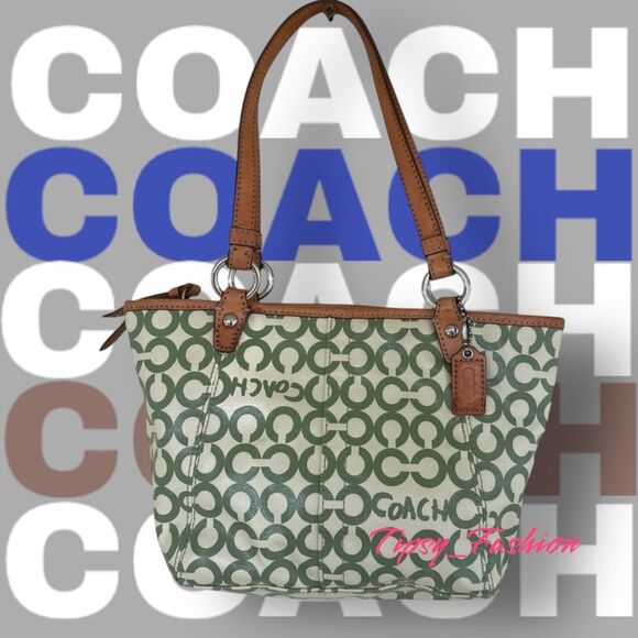 Coach | Bags | Coach Leah Op Art Coated Canvas Mini Hobo Tote Rare ...